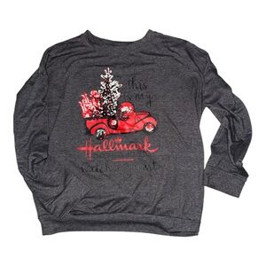 Hallmark Christmas Movie Watching Sweatshirt Red Truck XL Cozy Wintercore